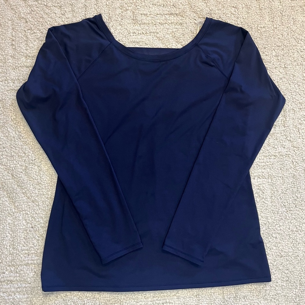 Calia Blue long sleeve athletic top size large mesh back detail athleisure wear
